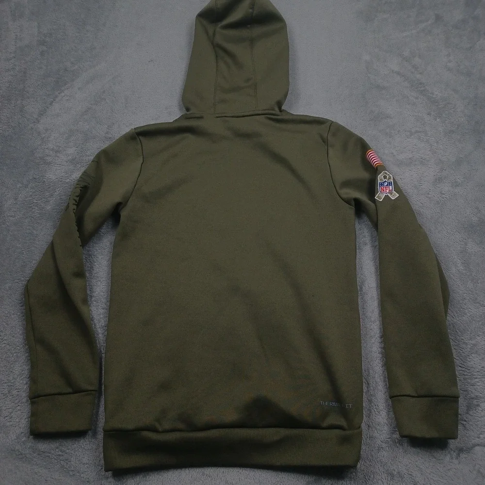 Kansas City Chiefs‎ Hoodie Boys Large Green Nike Therma Fit Pullover
